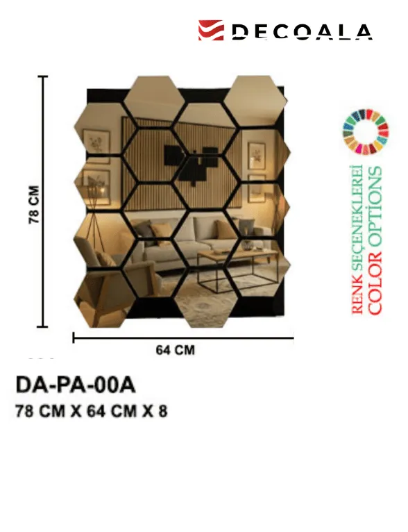 Petek Akustik Ayna Duvar Paneli (DA-PA-00A) görseli 1