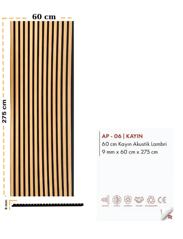 60cm Akustik Panel + Silikon Hediye görseli 3