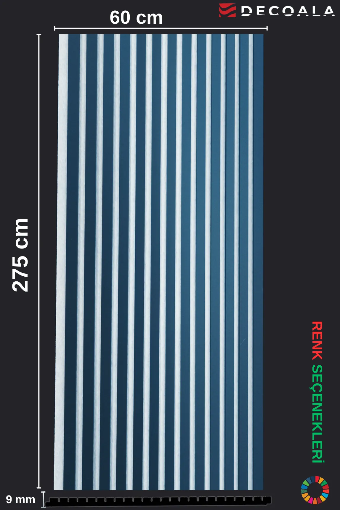 Akustik Duvar Paneli Beyaz Keçe 60x275 (AP-05-WB) görseli 8