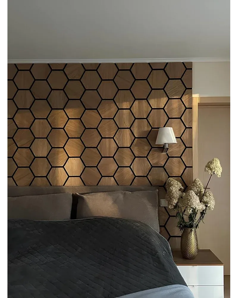 Hexagon Altıgen Mdf Akustik Duvar Paneli 65×80 CM Hamilton görseli 2