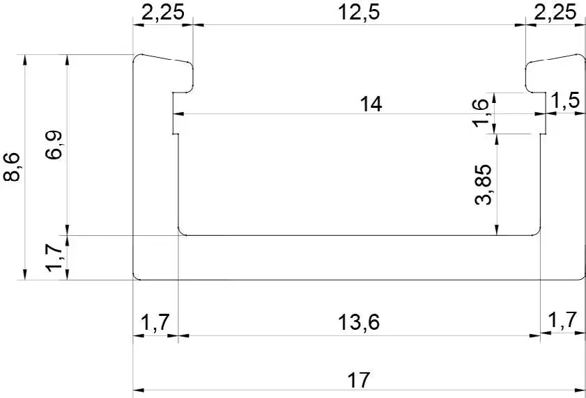 8X17 AVİZE LED PROFİLİ görseli 2