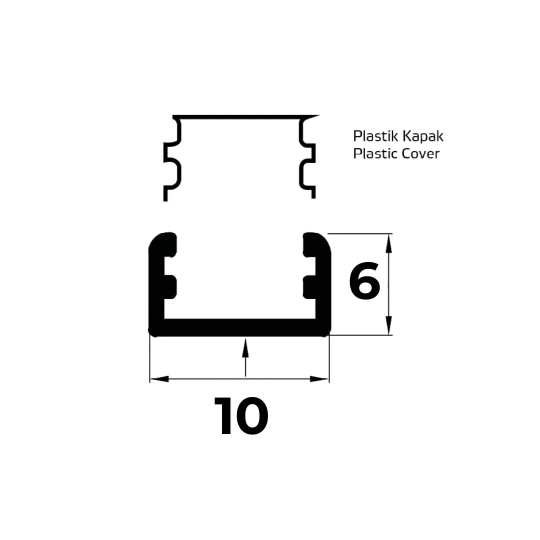 6X10 Kanal LED Profili görseli 3