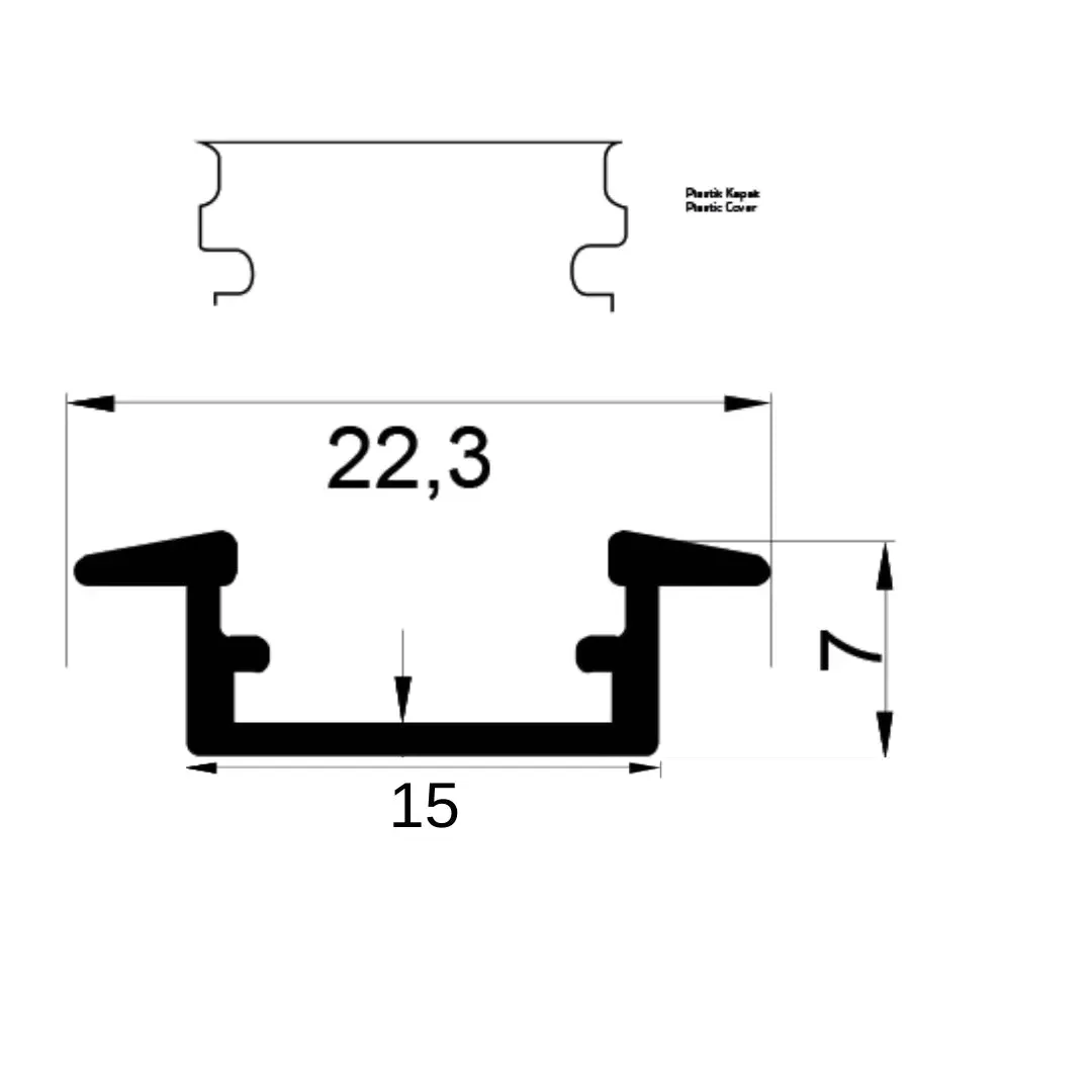 7X22 Kanatlı LED Profili görseli 3