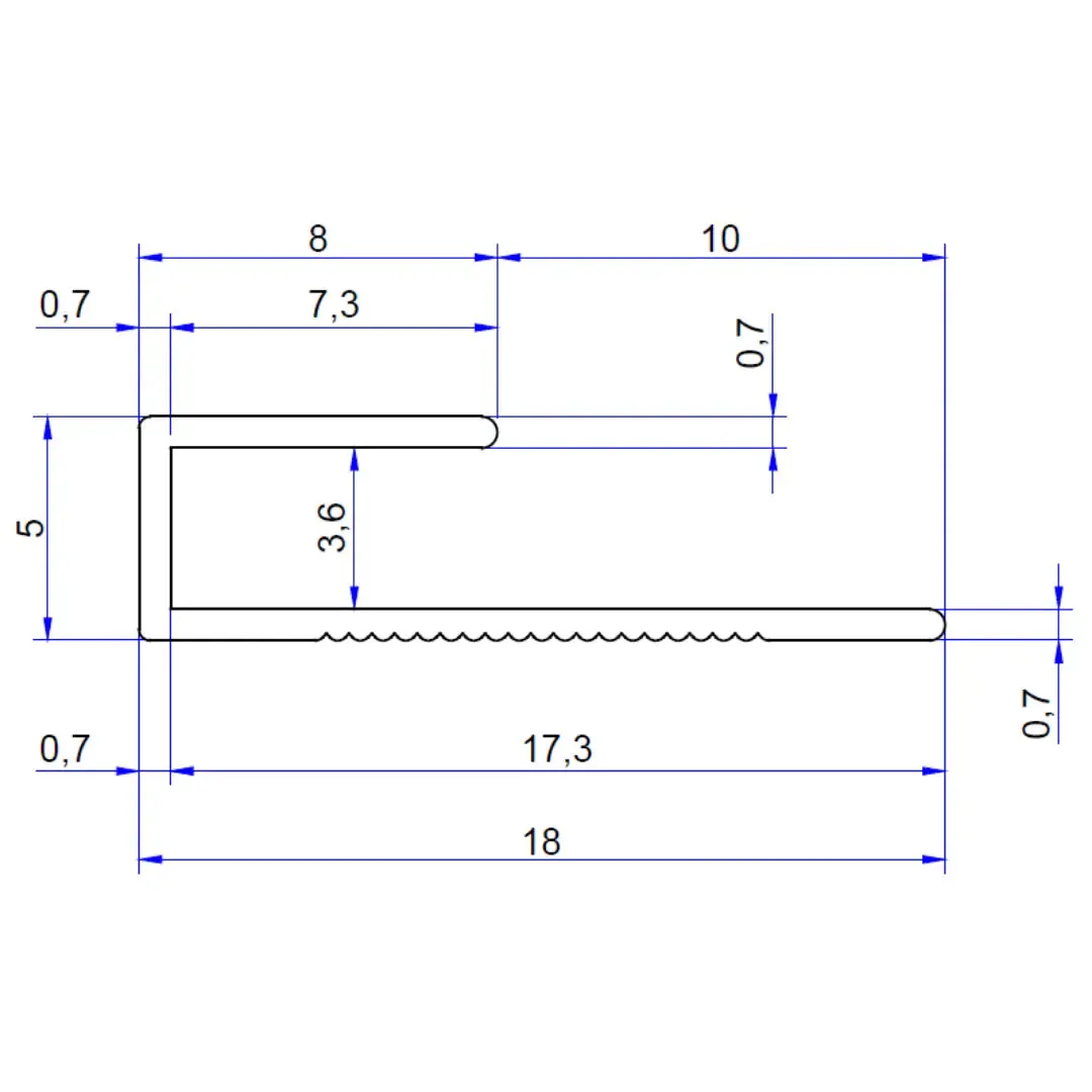 PVC Duvar Panel U Bitim Profili görseli 4