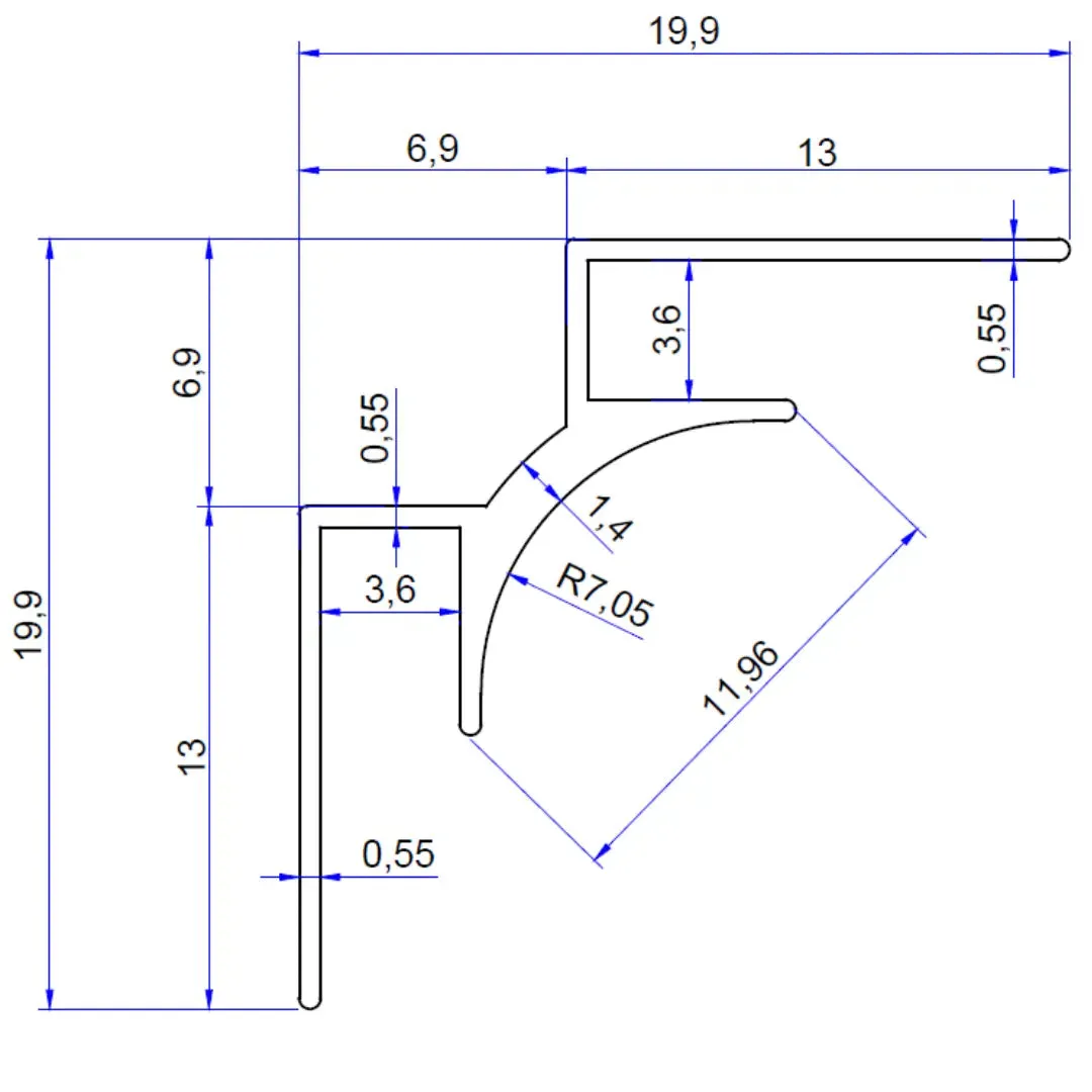 PVC Duvar Panel İç Köşe Profili görseli 5